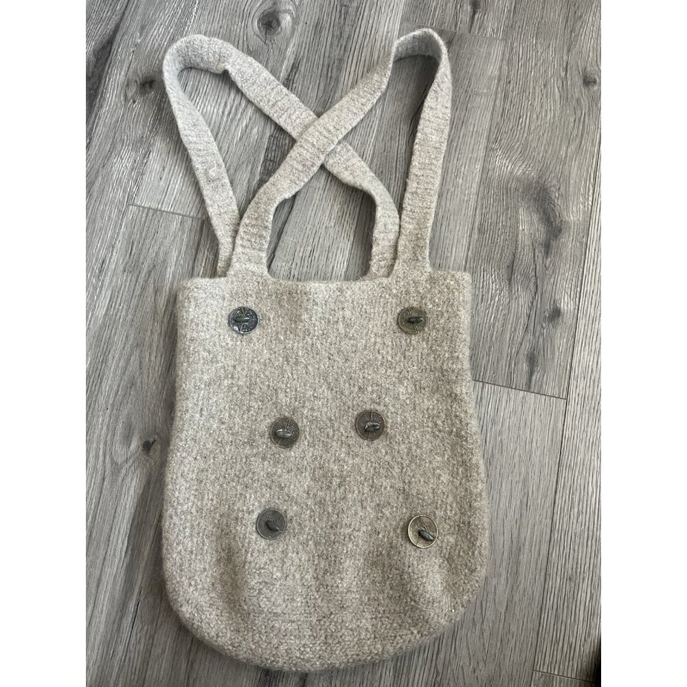 Vintage Wool Shoulder Bag Heavy Wool‎ With Detail